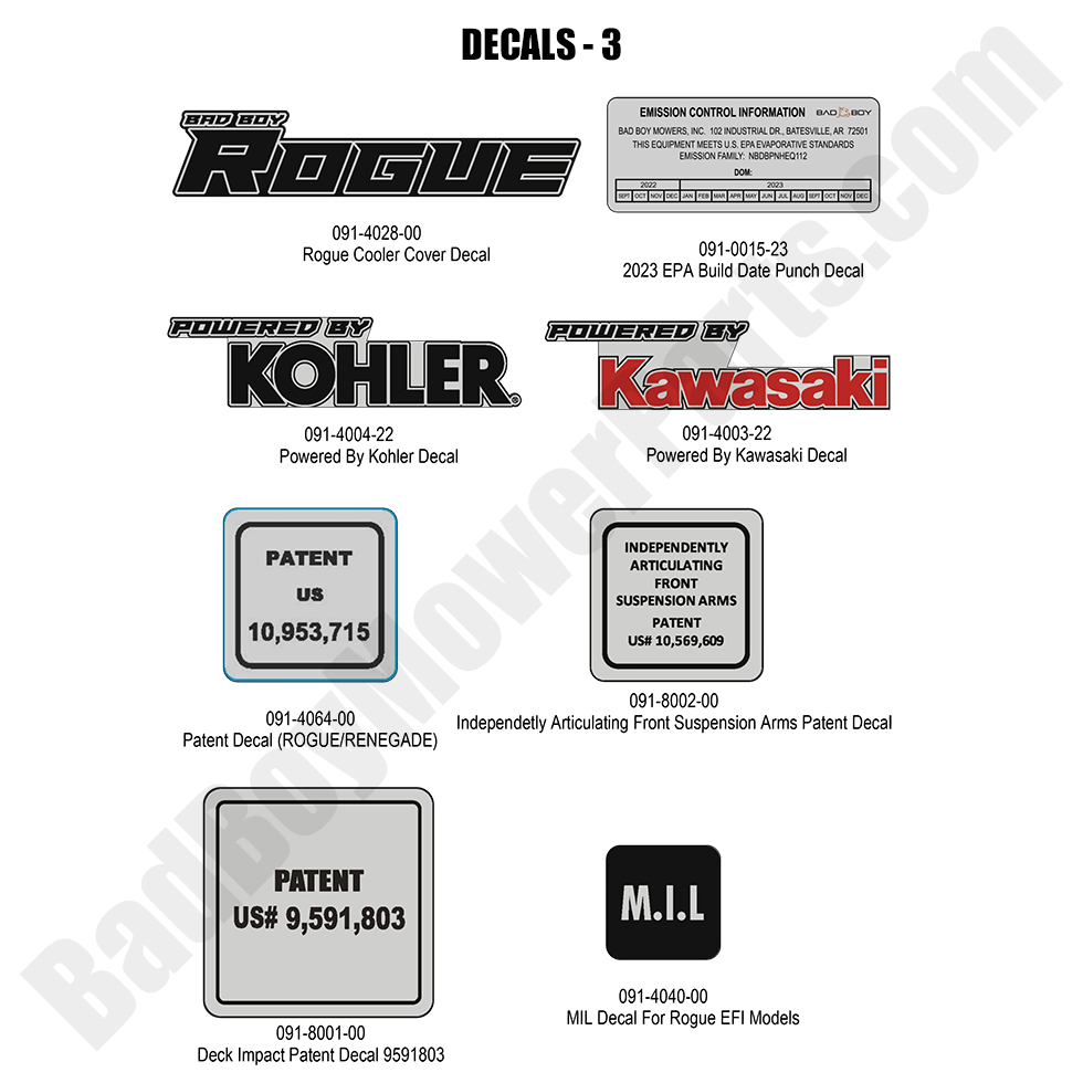 2023 Rogue - Decals - 3